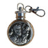 St. Christopher Holy Water Flask SS Round w/ Keychain   1 oz