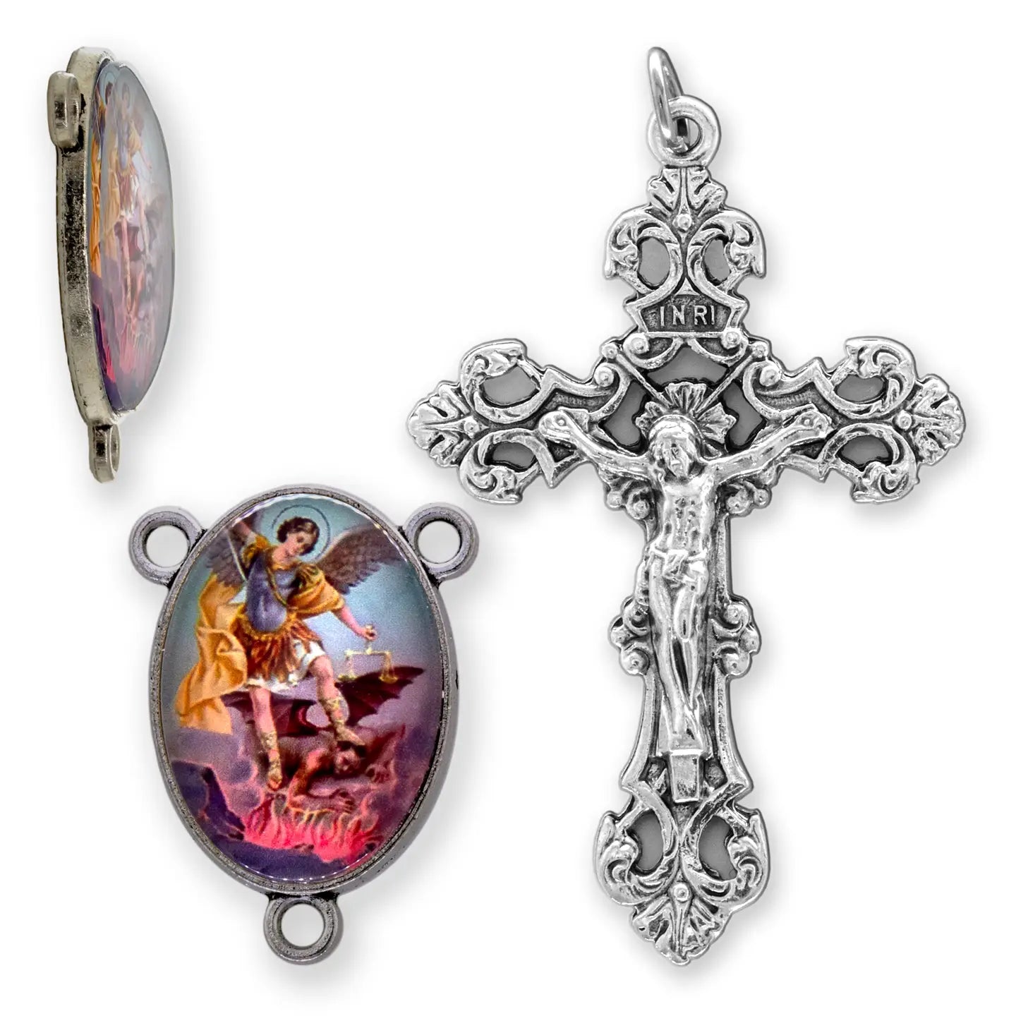 St. Michael (A) Rosary Center Set   (2.25" Crucifix)