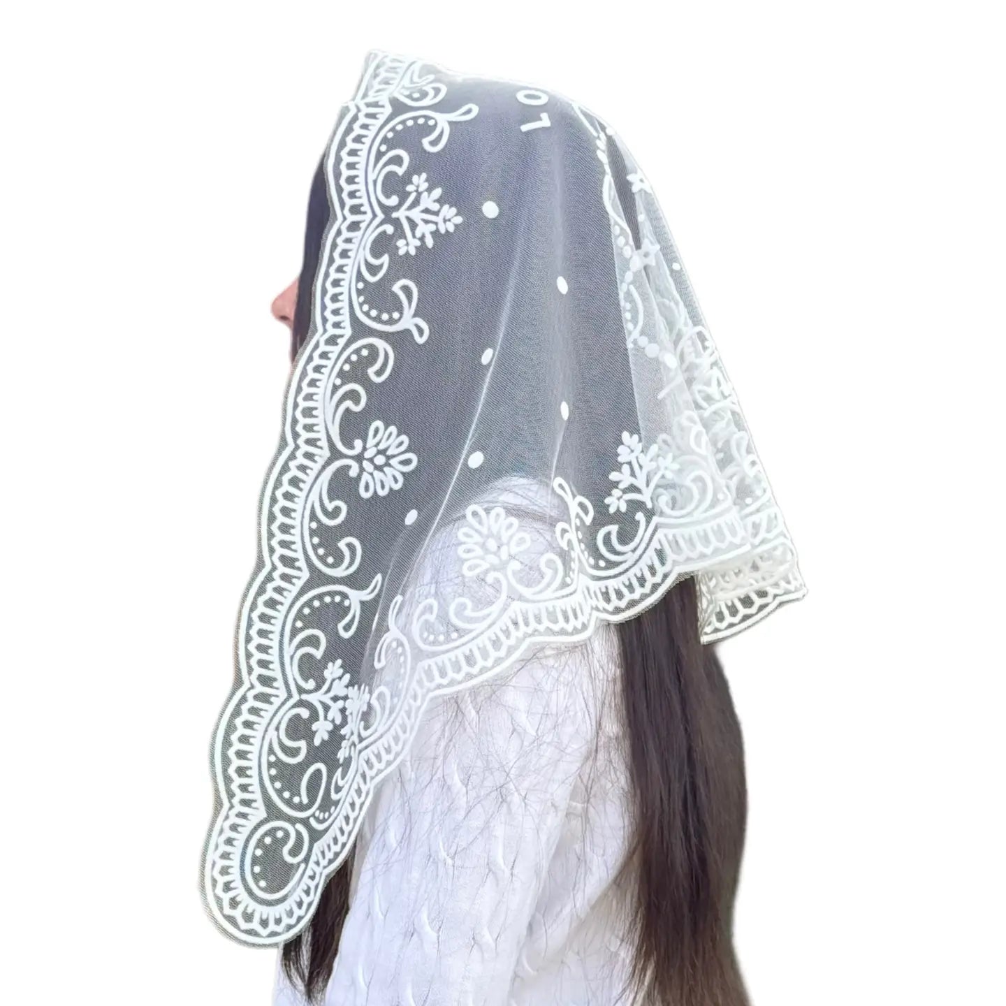 Veil ~ Lady of LOURDES - WHITE