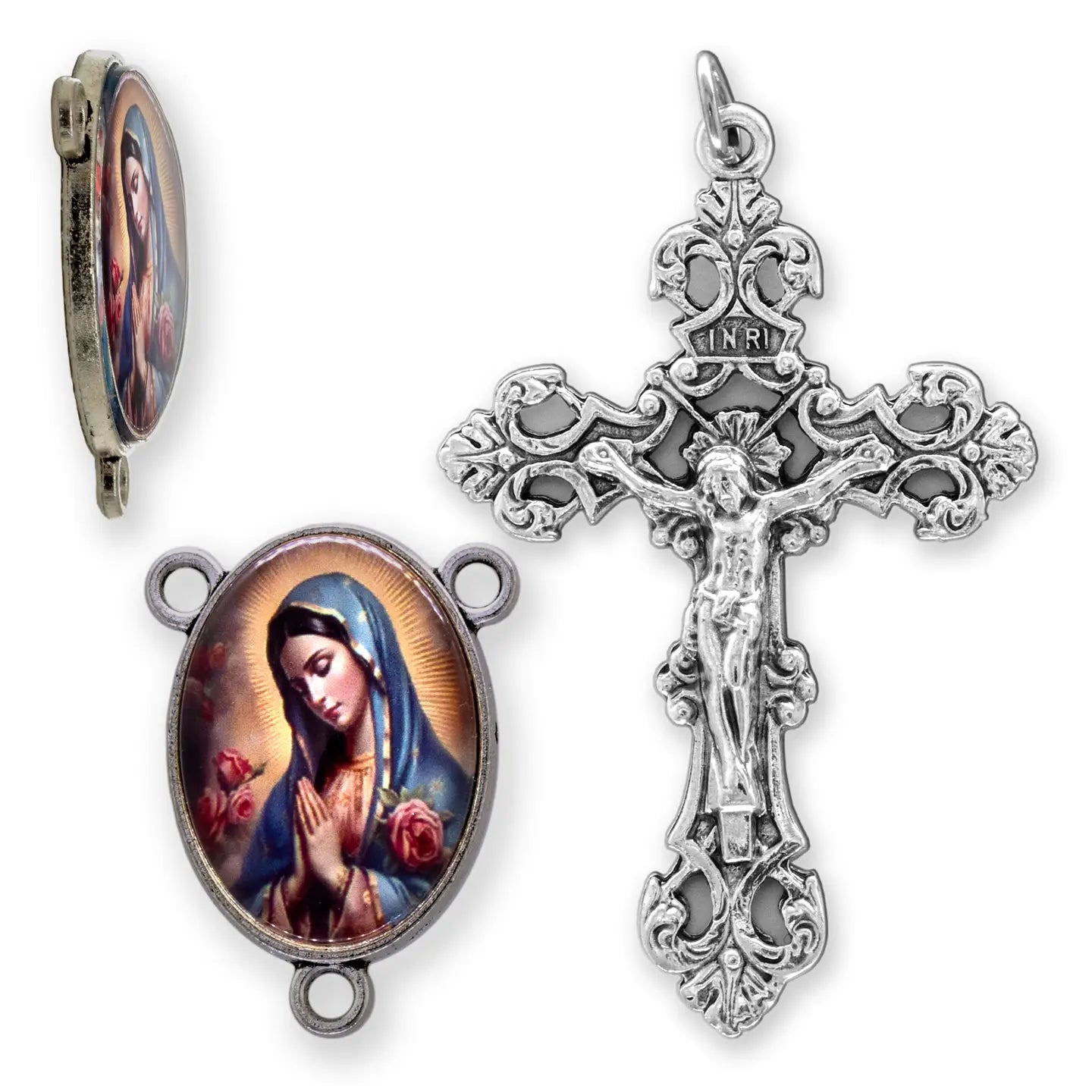 Lady of Guadalupe Rosary Center Set   (2.25" Crucifix)