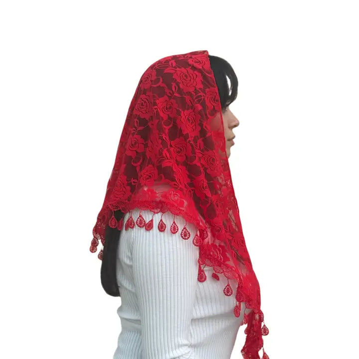 Veil ~ St. Claire of Assisi - RED
