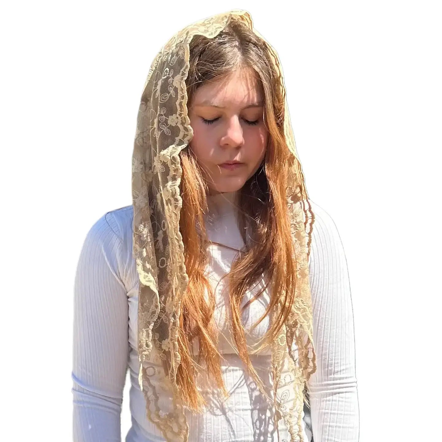 St. Rebekah Veil - BEIGE