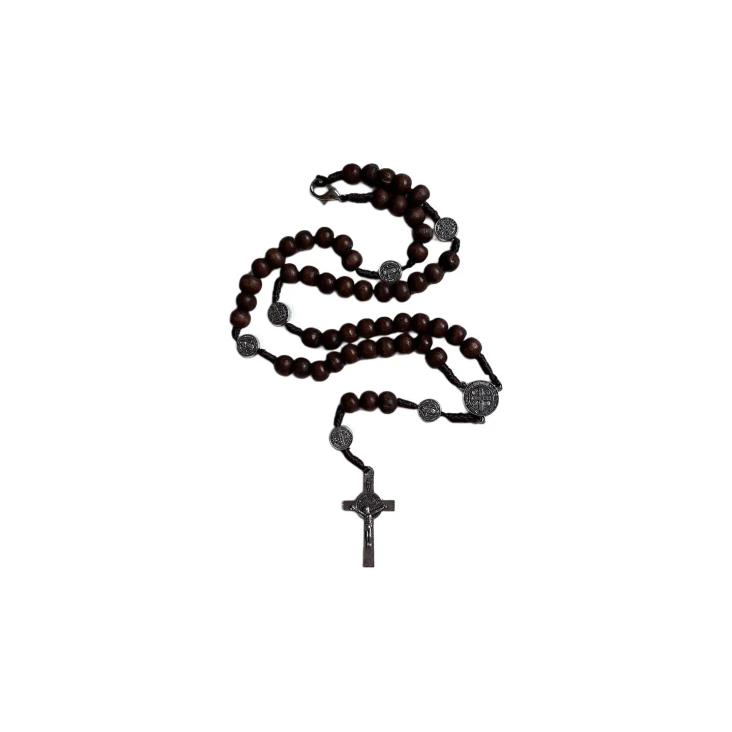 St. Benedict Wooden Rosary    16”