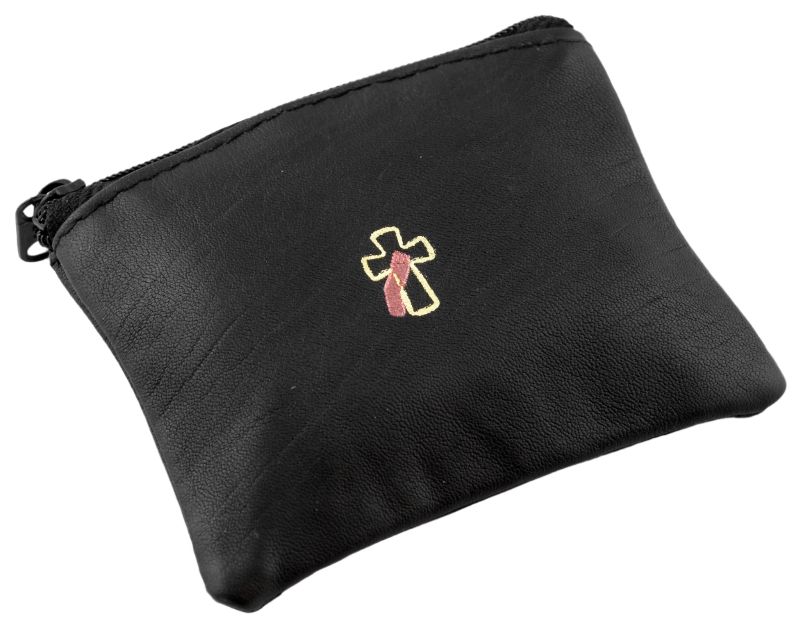 Genuine Leather Rosary Pouch w/ Deacon Logo