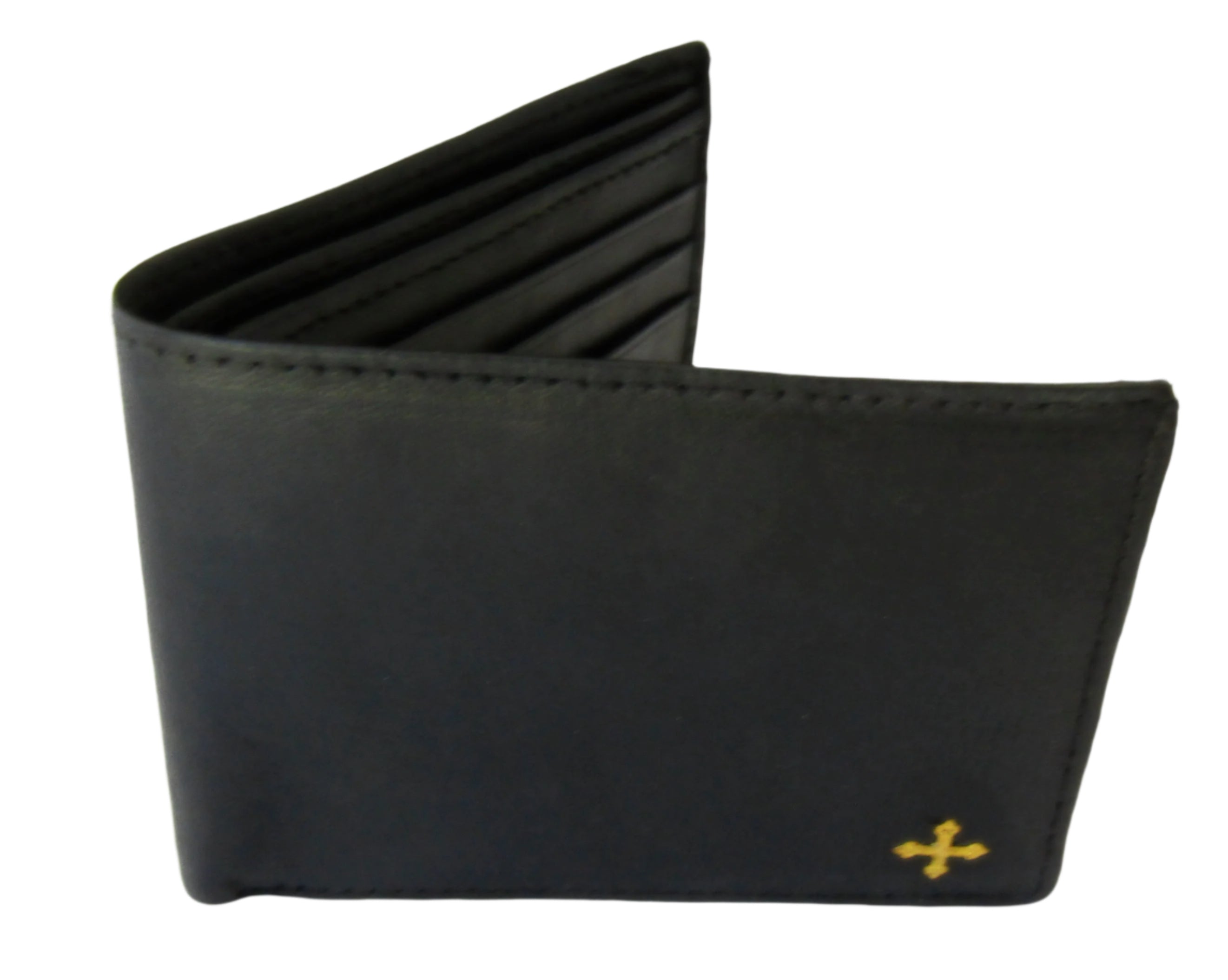 Leather Wallet w/ Brass Cross (9550/BC)