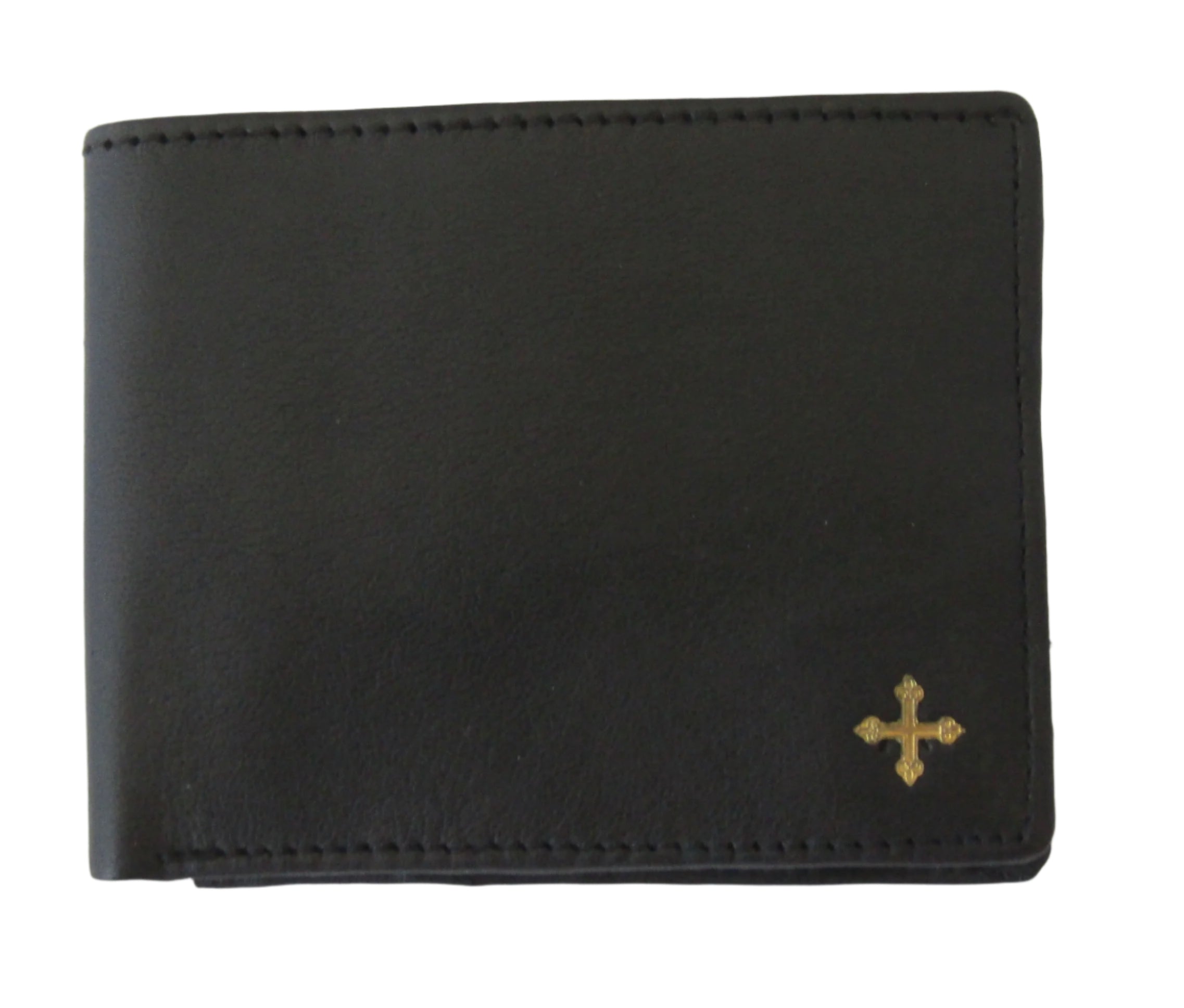 Leather Wallet w/ Brass Cross (9550/BC)