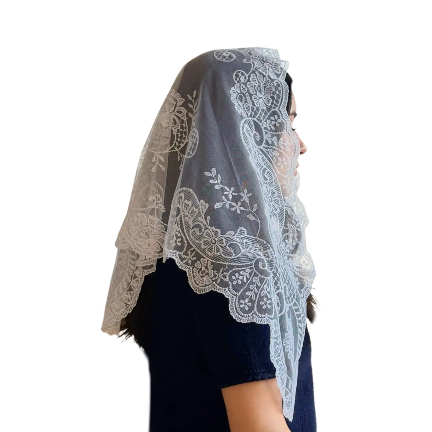 Veil ~ St. Catalina Thomas - WHITE