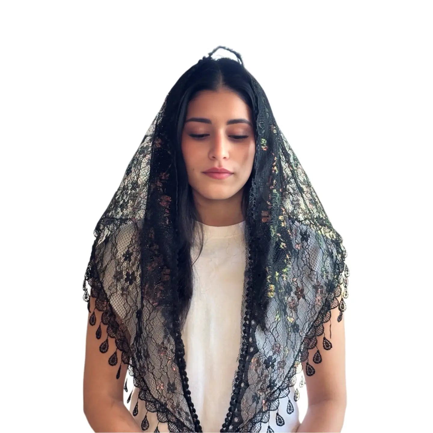 Veil ~ St. Kateri  - BLACK IRIDESCENCE