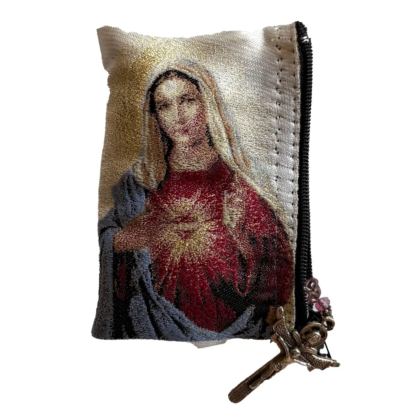 Sacred Heart of Mary SM Rosary Pouch    3″ x 4″