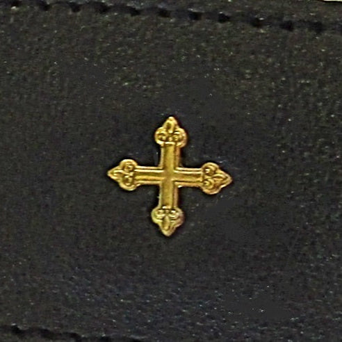 Sheepskin Leather Brass Cross Rosary Pouch