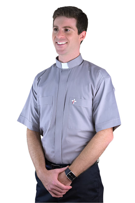 7400 Grey Short Sleeve Tab Deacon Shirt