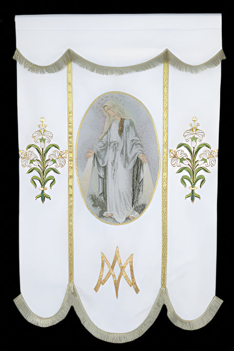 Our Lady of Grace Hand Embroidered Banner