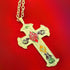Gold plated inlaid Pectoral Cross w/ Chain (Pect1224)