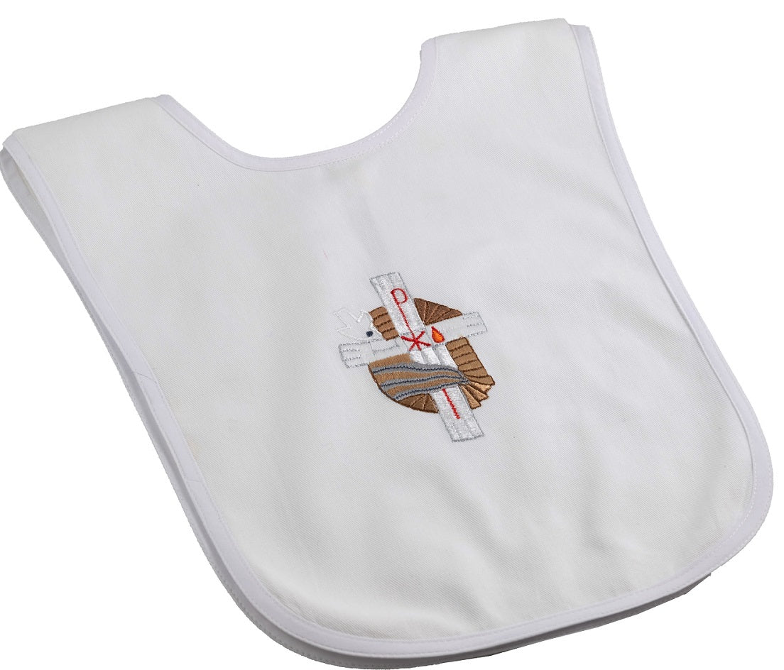 Embroidered Baptismal Bib (Poncho Style)