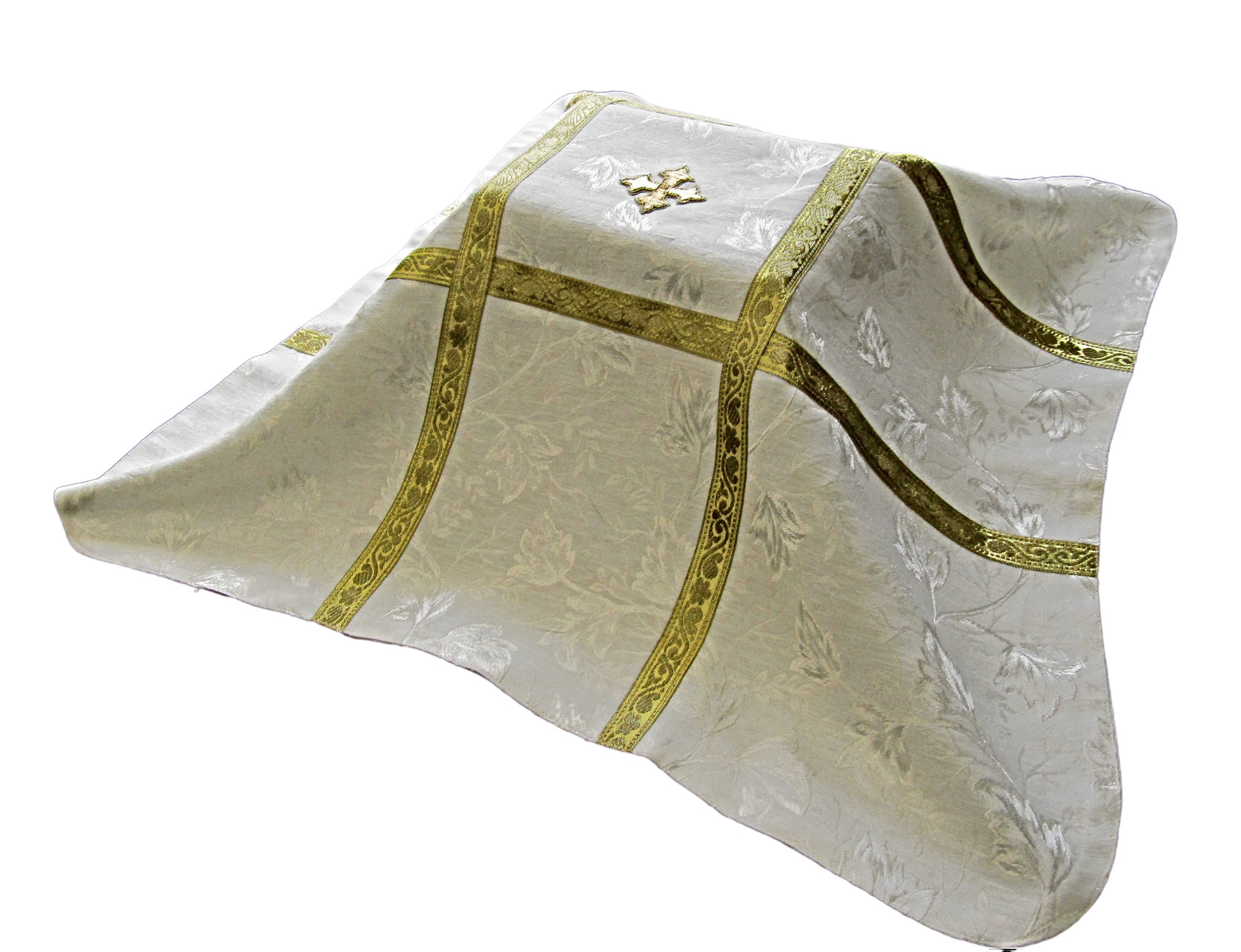 Jacquard Fabric Hand-Embroidered Cross Urn Cover