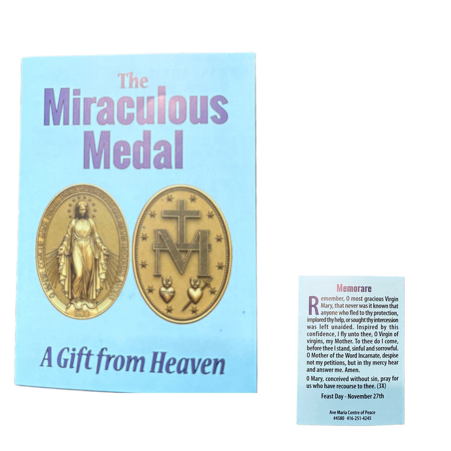 The Miraculous Medal Memorare Prayer Card Pamphlet  (25/pk)