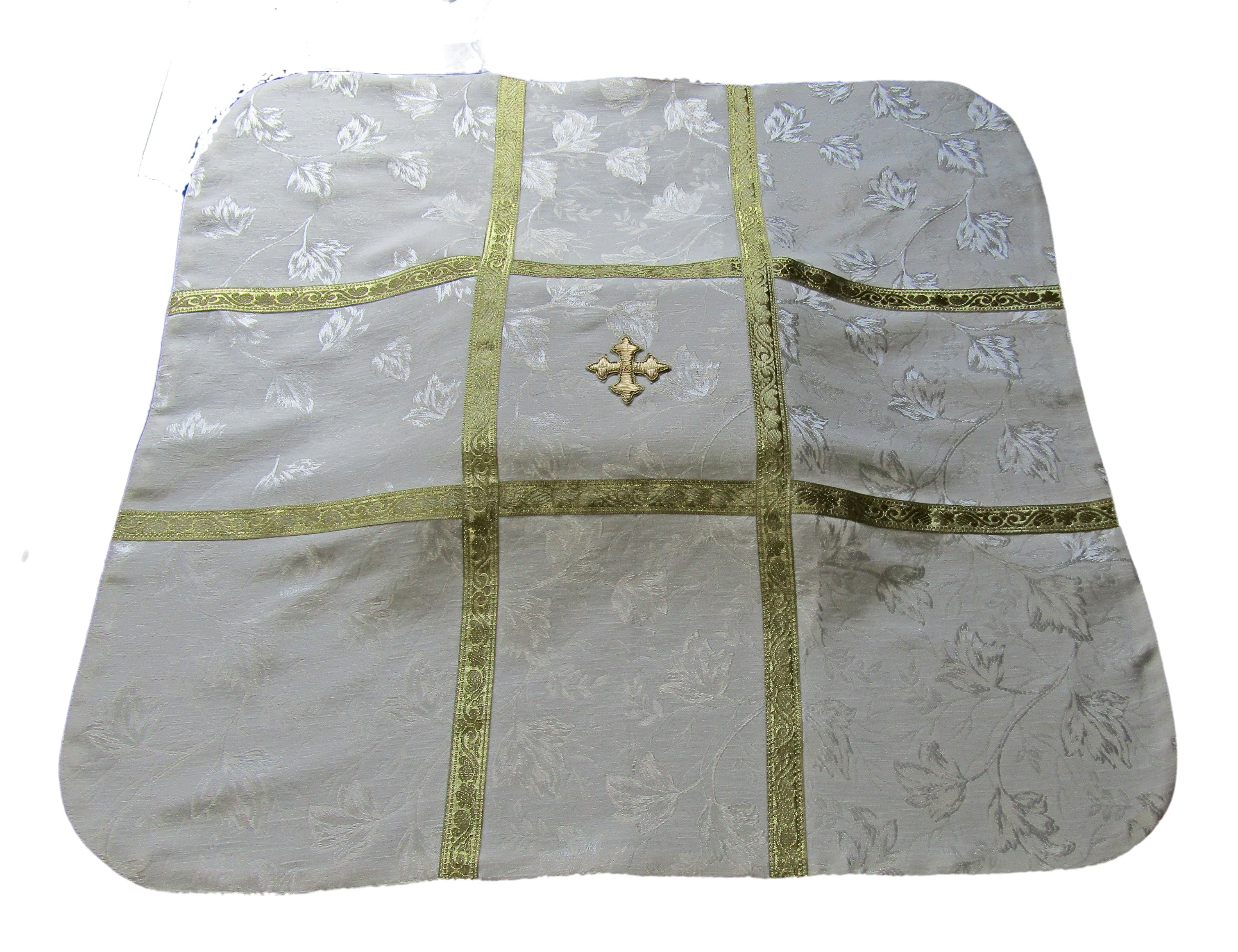 Jacquard Fabric Hand-Embroidered Cross Urn Cover