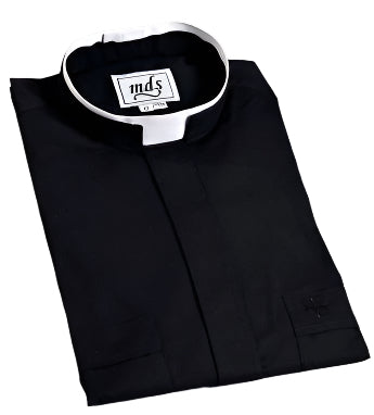 Tonsure Long Sleeve Black Clergy Shirt