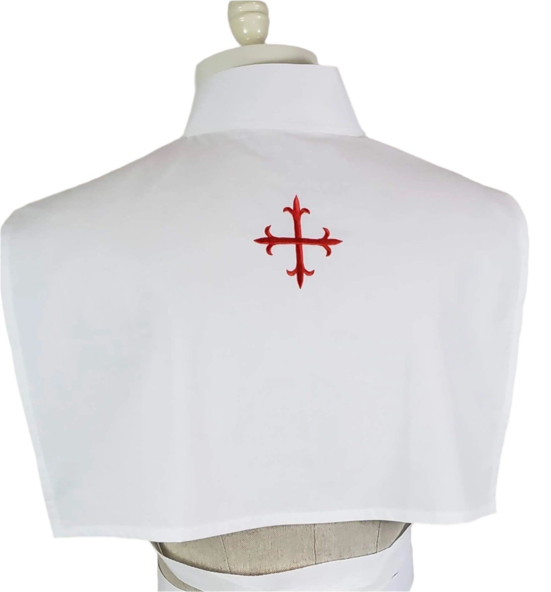Front Wrap Cotton Amice with Ties & Embroidered Cross