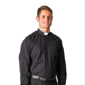 Tonsure Long Sleeve Black Clergy Shirt