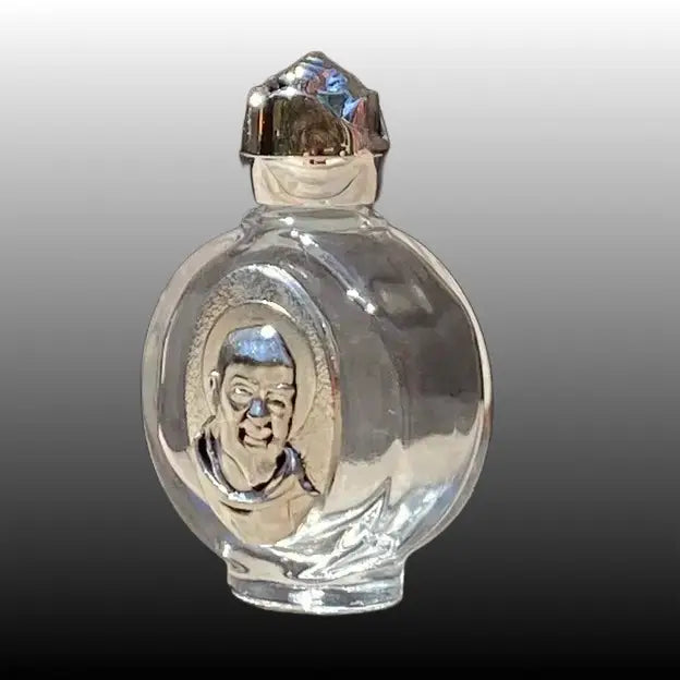 Padre Pio Holy Water Bottle w/Rose Top  2.5"