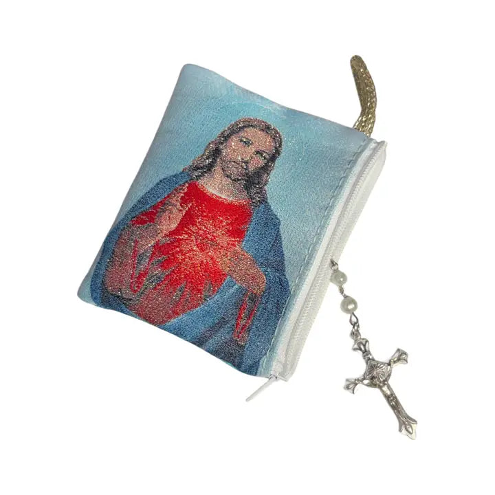 Sacred Heart of Jesus SM Rosary Pouch    3″ x 4″