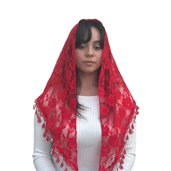 Veil ~ St. Claire of Assisi - RED