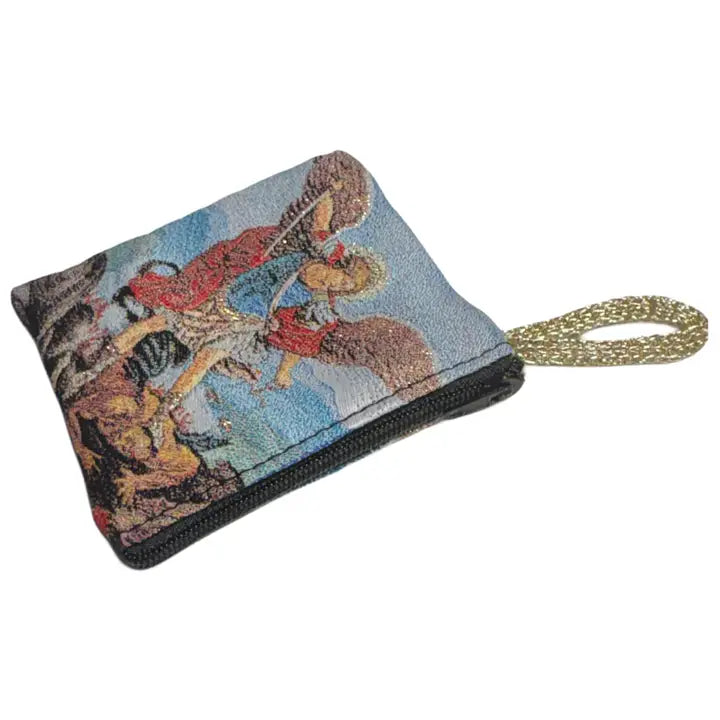 St. Michael SM Rosary Pouch    3″ x 4″