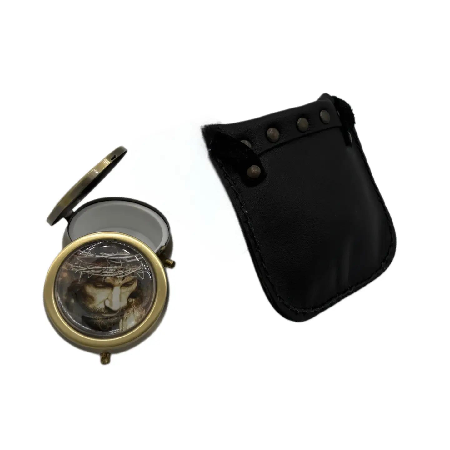 Leather Burse w/ 16″ Strap and Pyx Set