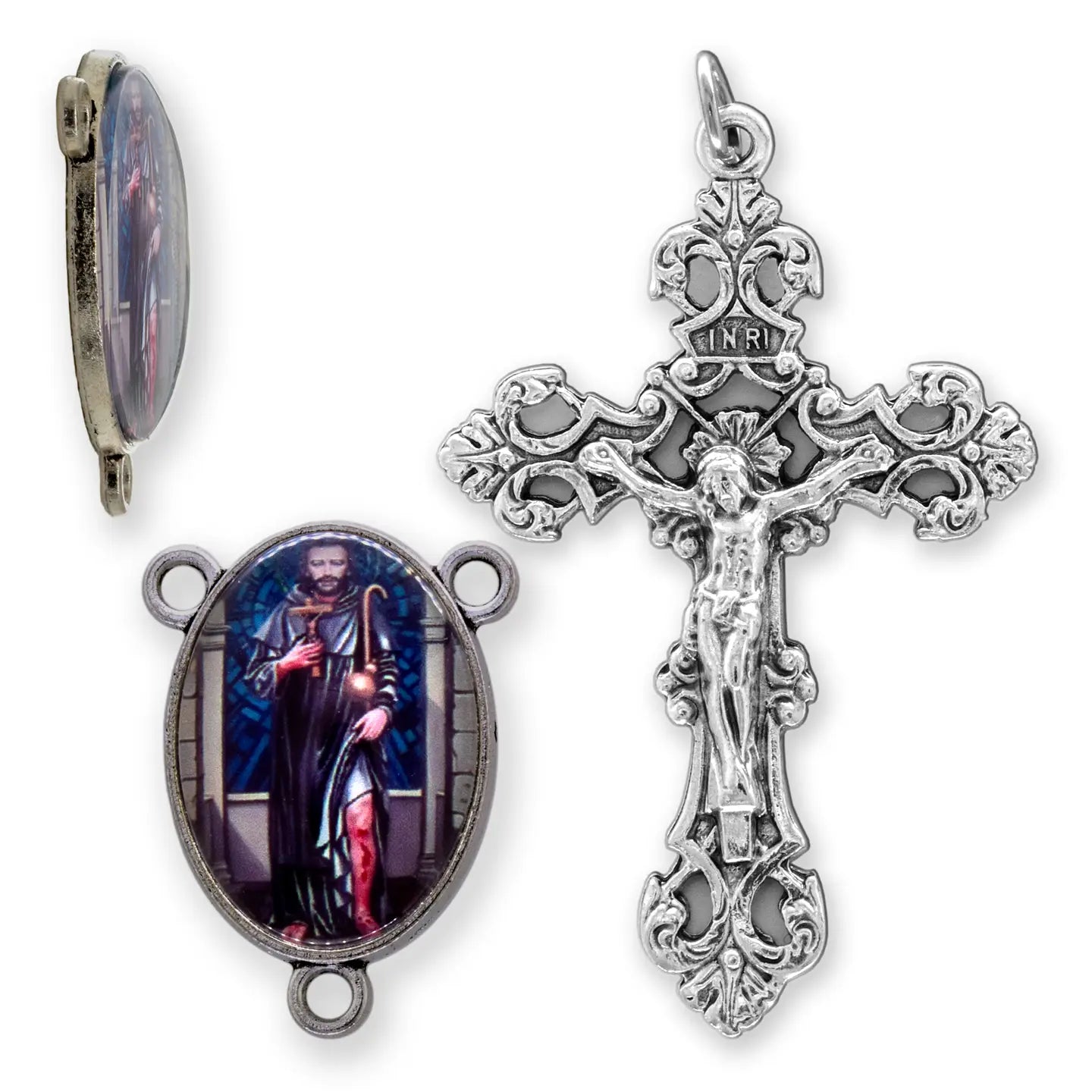 St. Peregrine Rosary Center Set   (2.25" Crucifix)