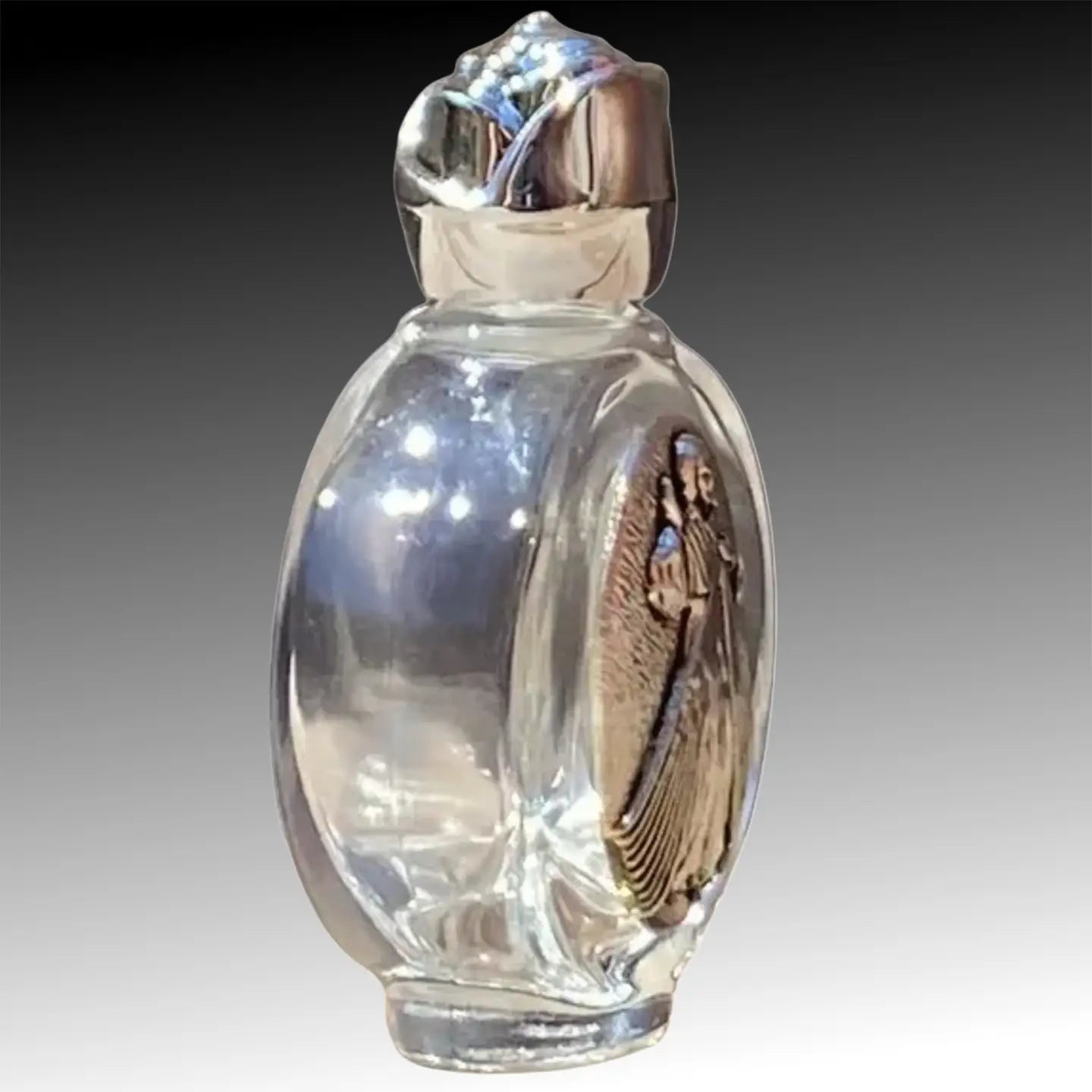 Divine Mercy Holy Water Bottle w/Rose Top 2.5"