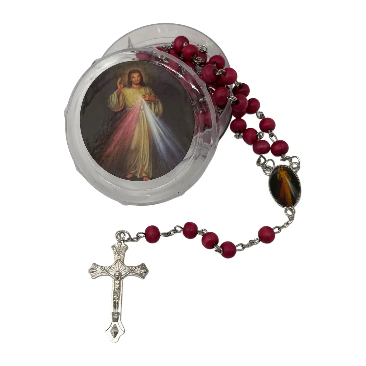 Divine Mercy Wooden Rosary   20" 