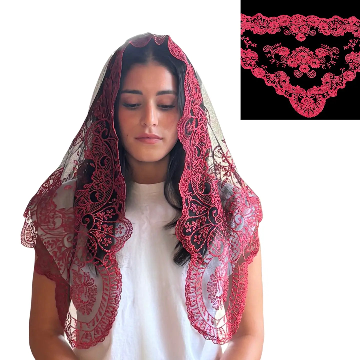 Veil ~ St. Catalina Thomas - RED