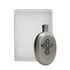 Holy Cross Holy Water Flask SS Oval   3 oz