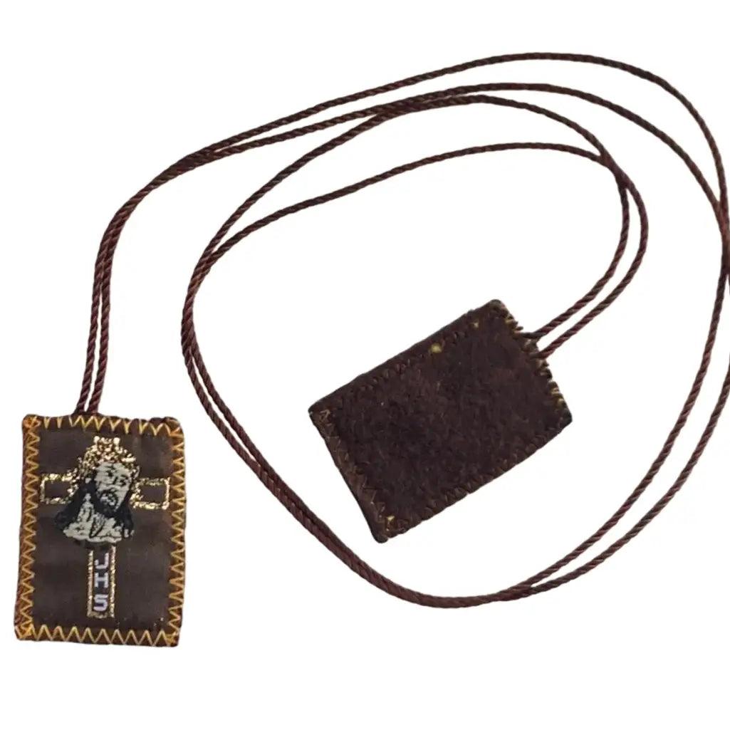 Scapular - JHS + Our Lady of Charity BROWN    1.25"
