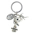 I LOVE Football Keychain w/ St. Sebastian Medal Charm   3"