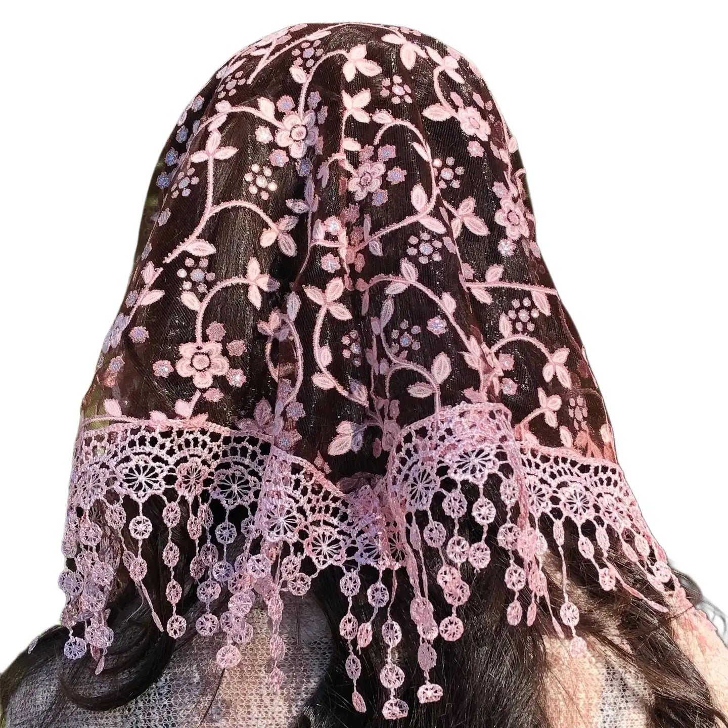Cherry Blossom Veil - BURGUNDY