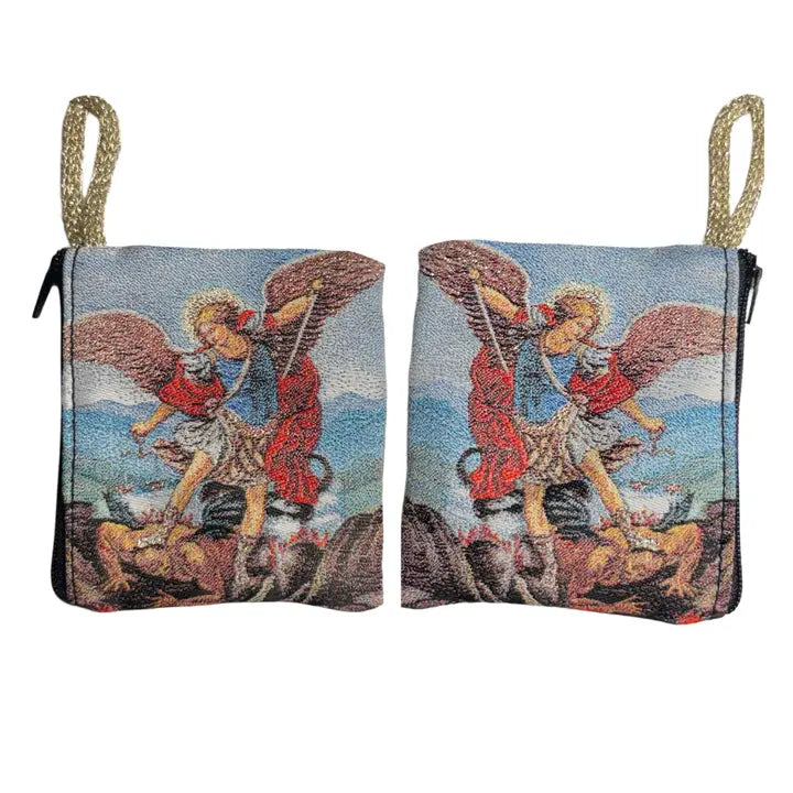 St. Michael SM Rosary Pouch    3″ x 4″