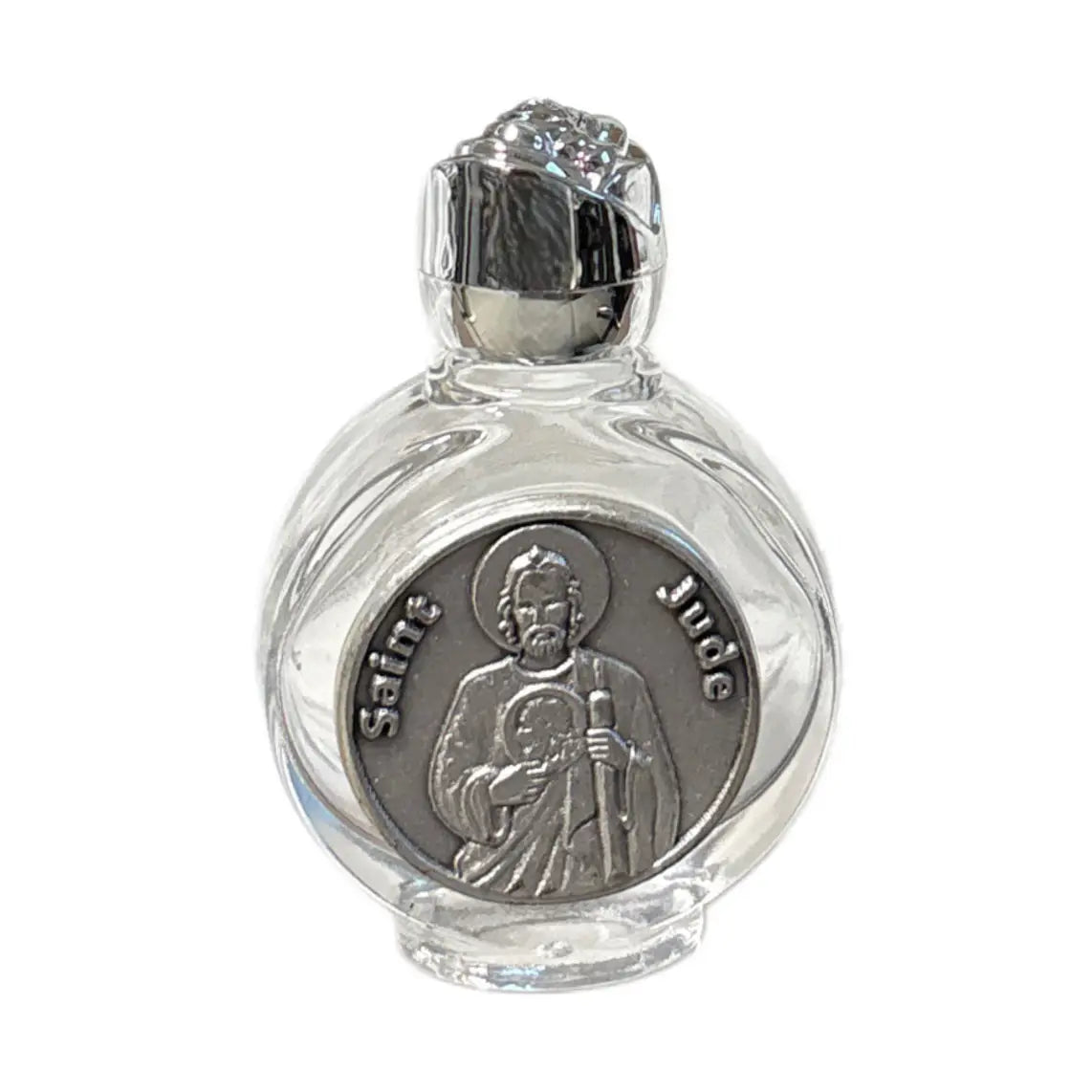 Holy Water Bottle - St. Jude w/ Rose Top 2.5" 