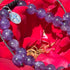 Gemstone - Genuine AMETHYST Bracelet w/ Cross Charm   7"