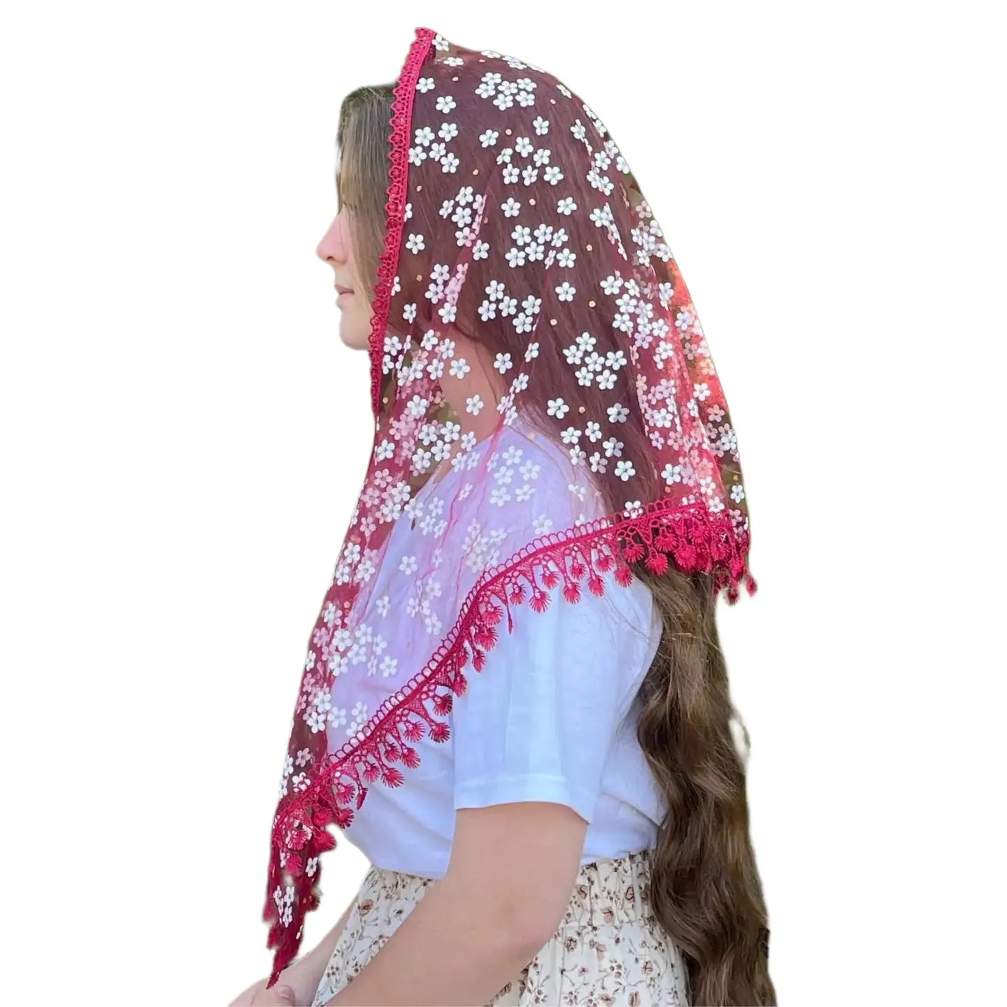 Little Flower Veil - RED