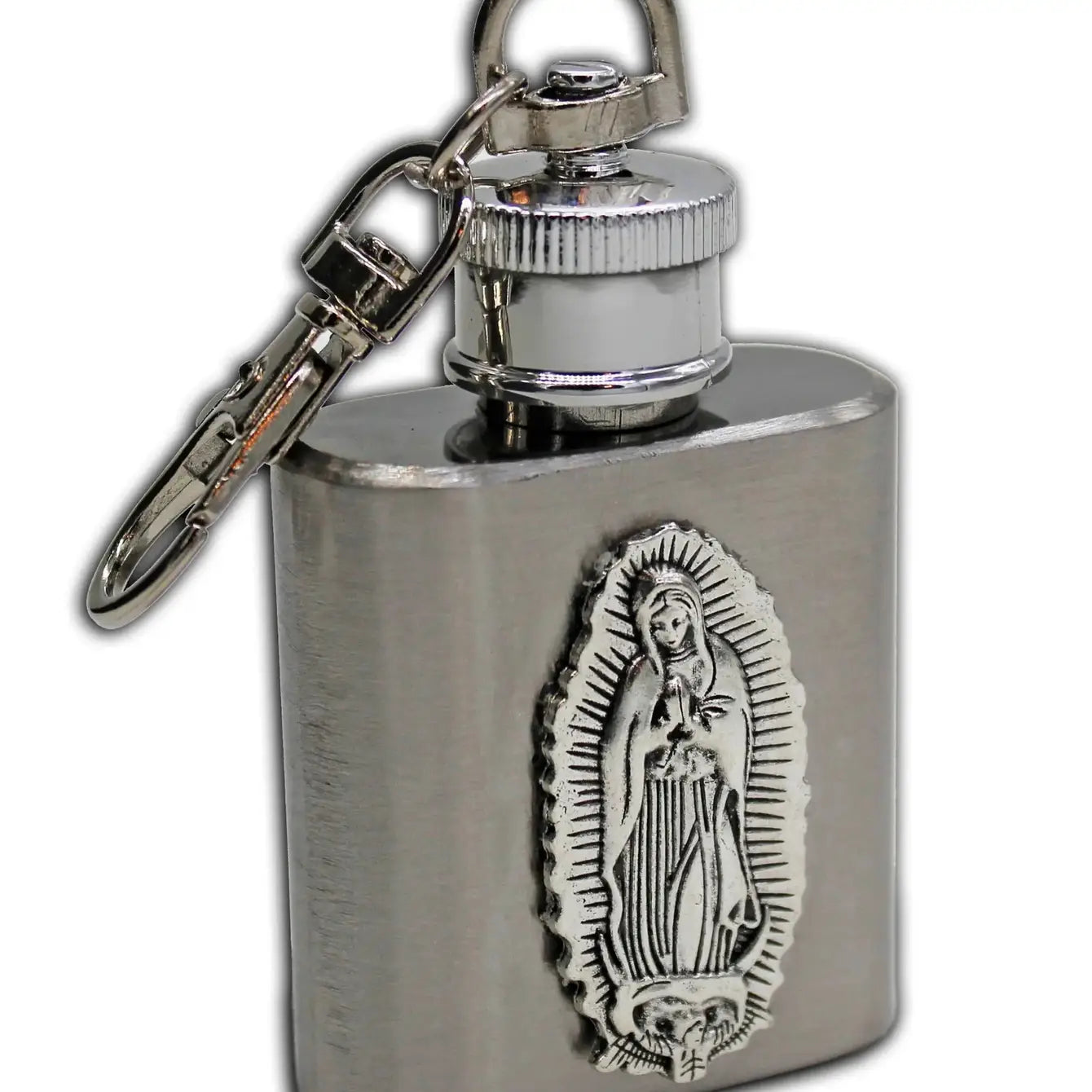 OLOG Holy Water Flask SS w/ Keychain   1 oz