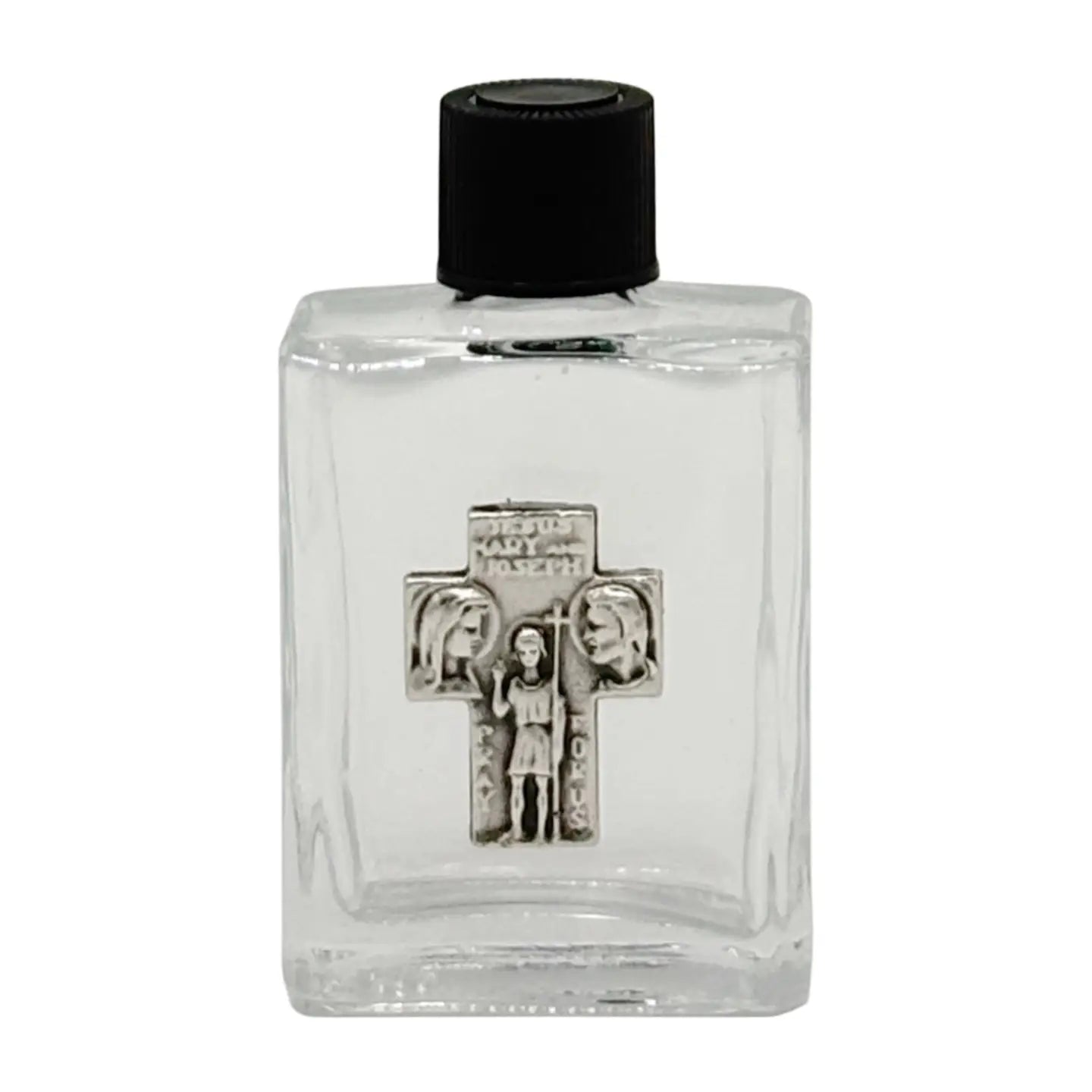 Holy Water Bottle - Holy Family w/ Pewter Charm   2.5" 