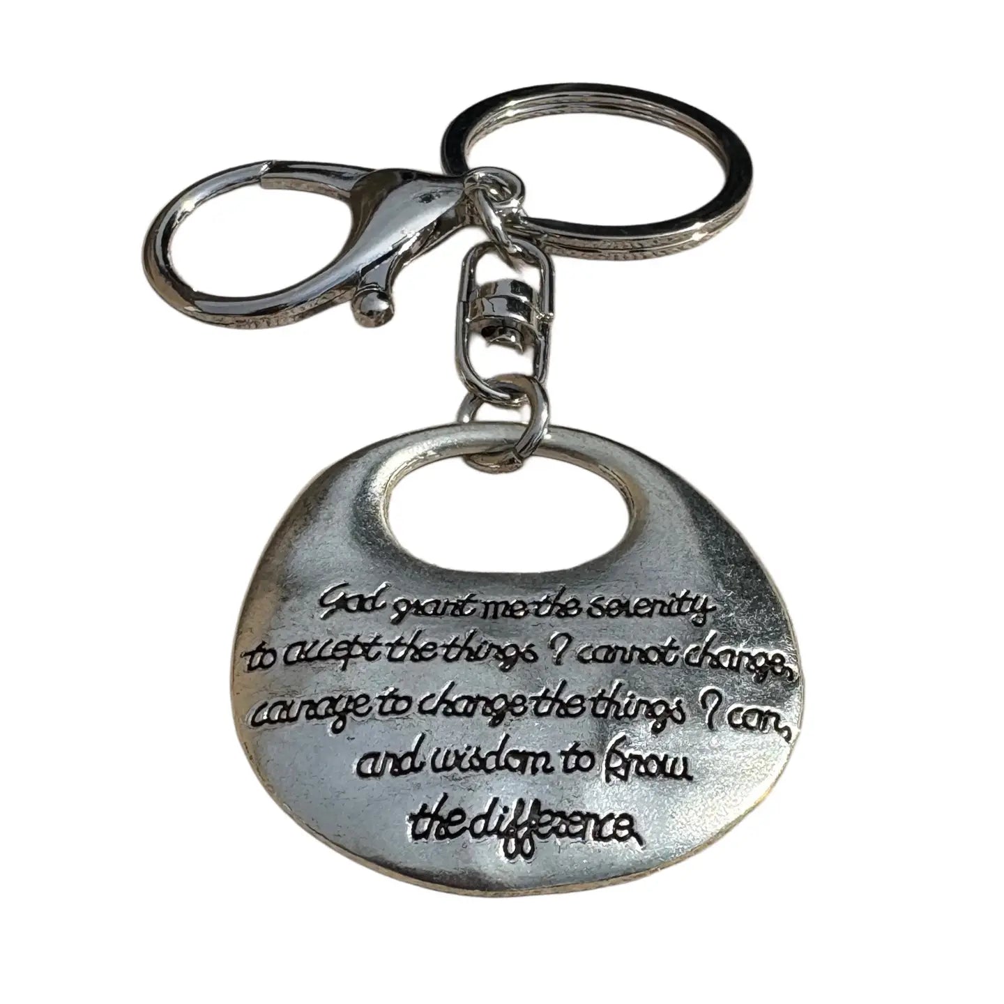 "God Grant Me..." Serenity Prayer Charm Keychain 3"  