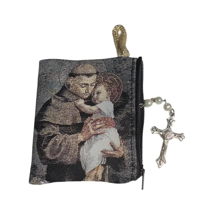 St. Anthony SM Rosary Pouch    3″ x 4″