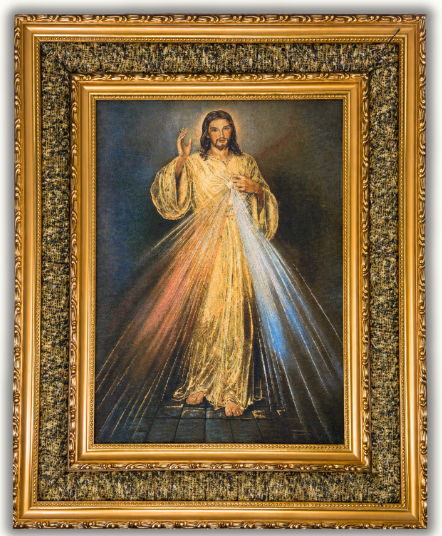 Divine Mercy Double Padded Framed Image   21"