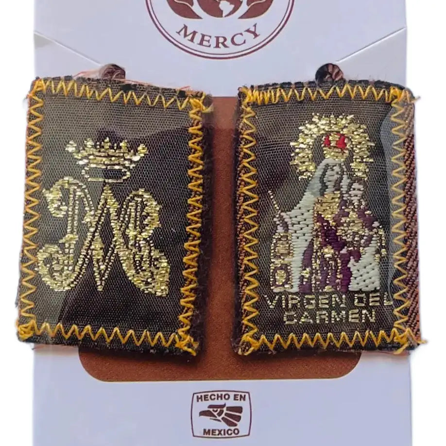 Scapular - Lady of Mt. Carmel BROWN    1.5"