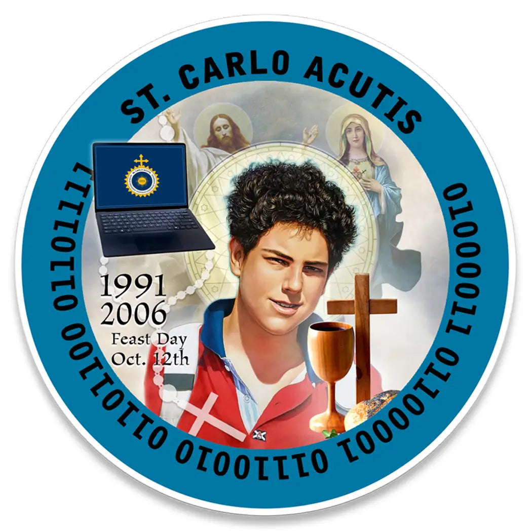Carlo Acutis SUNCATCHER Window Sticker 4.5"  *NEW LOOK*