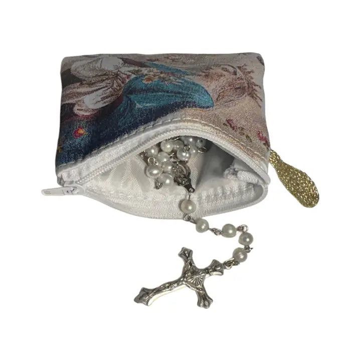 Mystic Rose SM Rosary Pouch    3″ x 4″