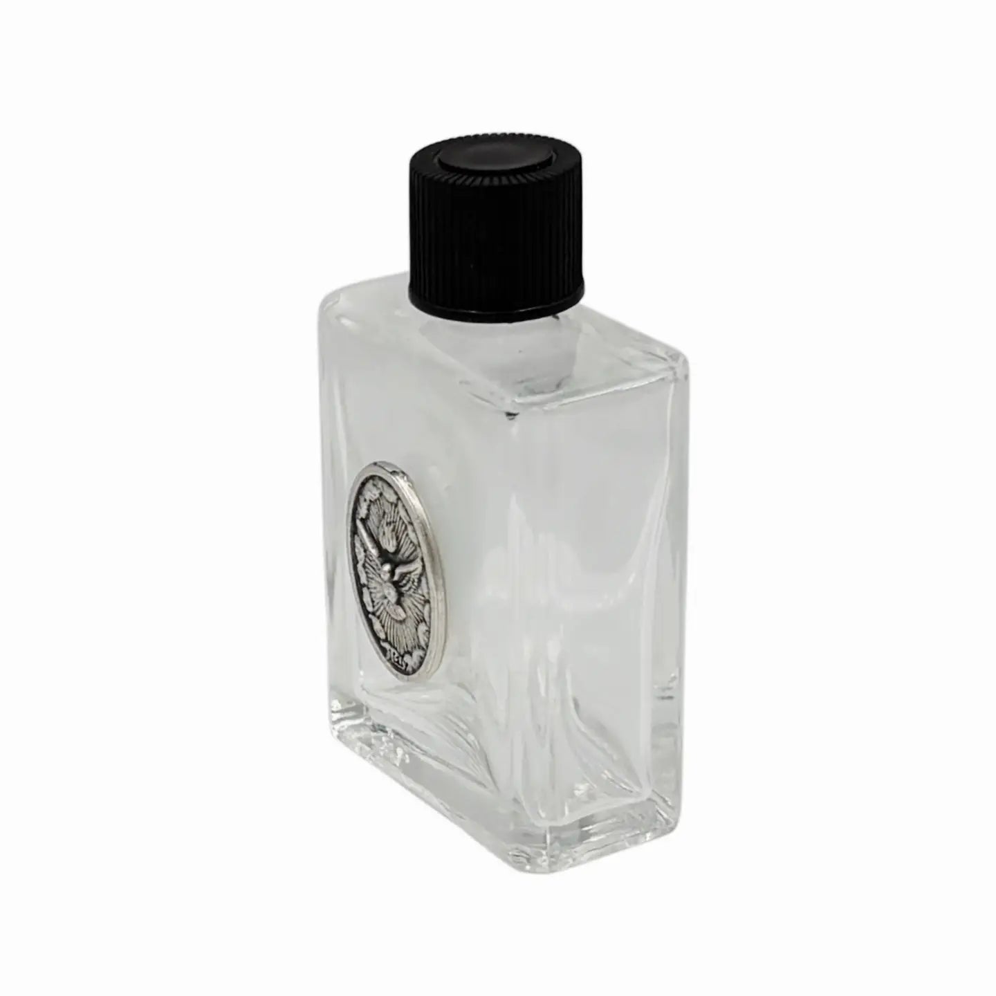 Holy Water Bottle - Holy Spirit w/ Pewter Charm    2.5"